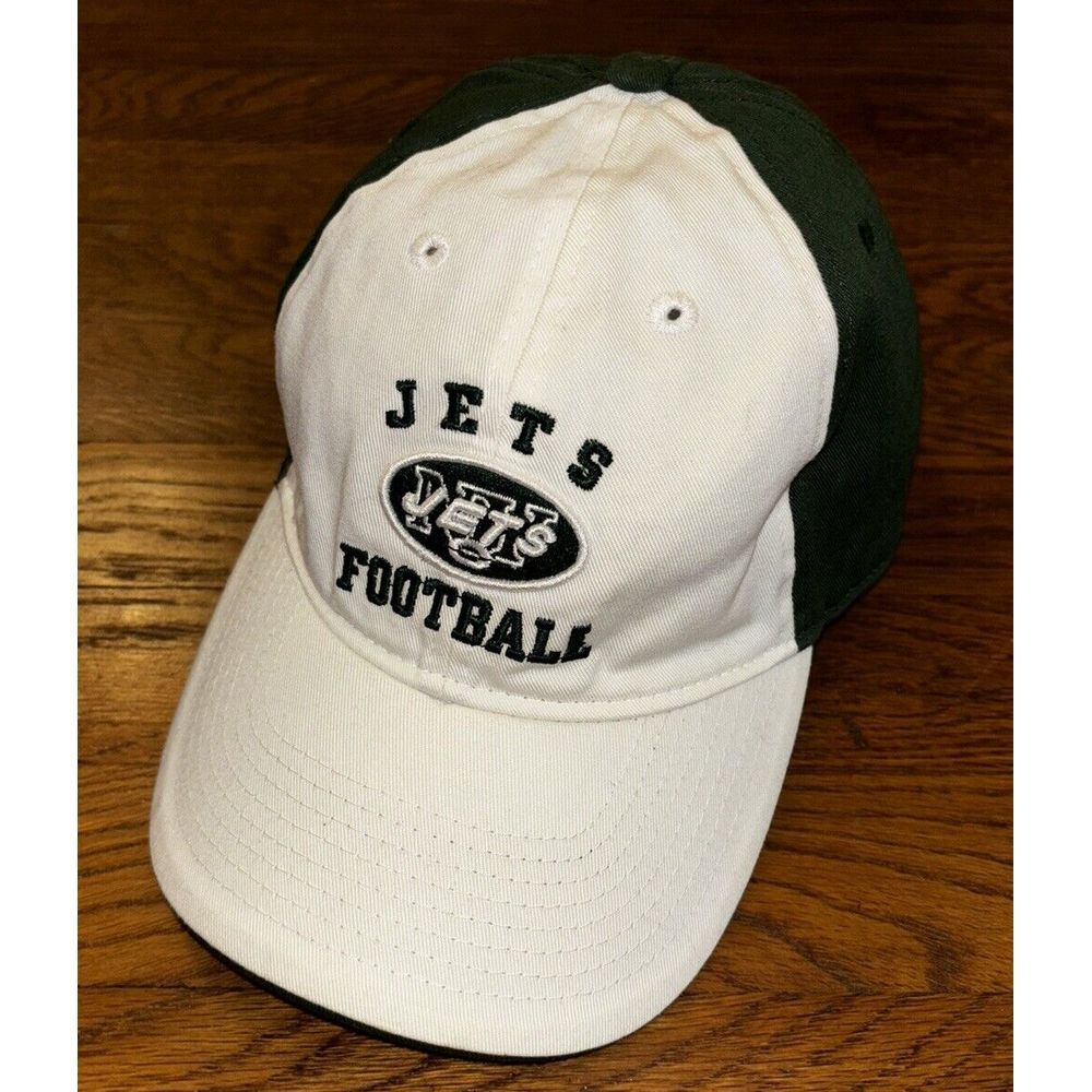 VTG Y2K New York Jets NFL Men's Reebok‎ Green White Hat Cap Strapback Colorblock